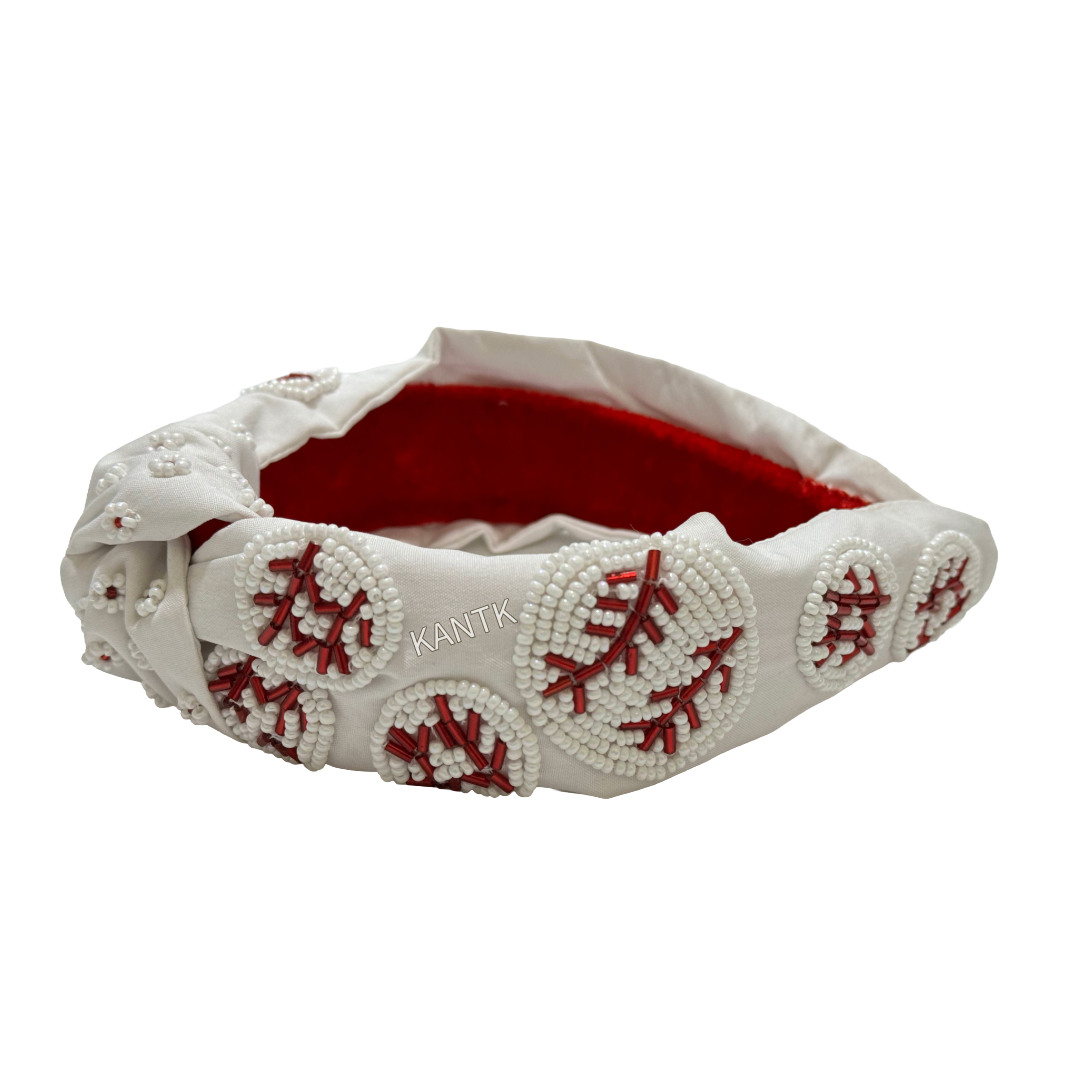 Handcrafted Baseball Beaded Headband Sporty Design for Fans & Players