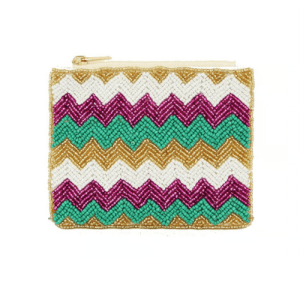 Handcrafted Mardi Gras Beaded Coin Purse Purple, Green, and Yellow Festive Handbag Accessory